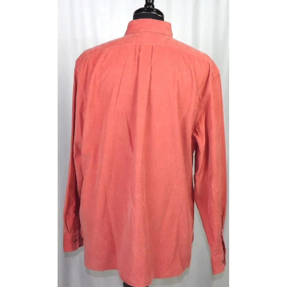 NEW! Banana Republic Rust Orange Long Sleeved Corduroy Button Up Shirt Men's XL‎